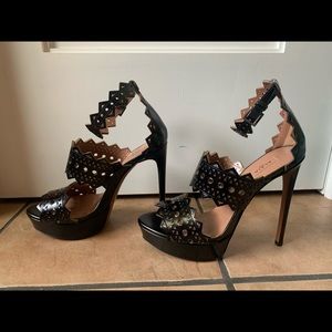 Alaia Black Leather Heels SZ 37 NIB